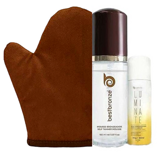 Kit Mousse Autobronzeador Clear Vegan - 150 ml + Luva + Mini Luminate 50 ml